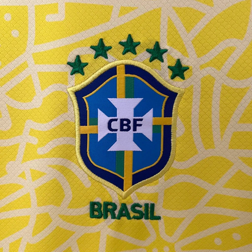 Camisa Feminina Seleção Brasileira 2024/25 Amarela - Fábrica do Hexa - Mantos da Seleção 2026