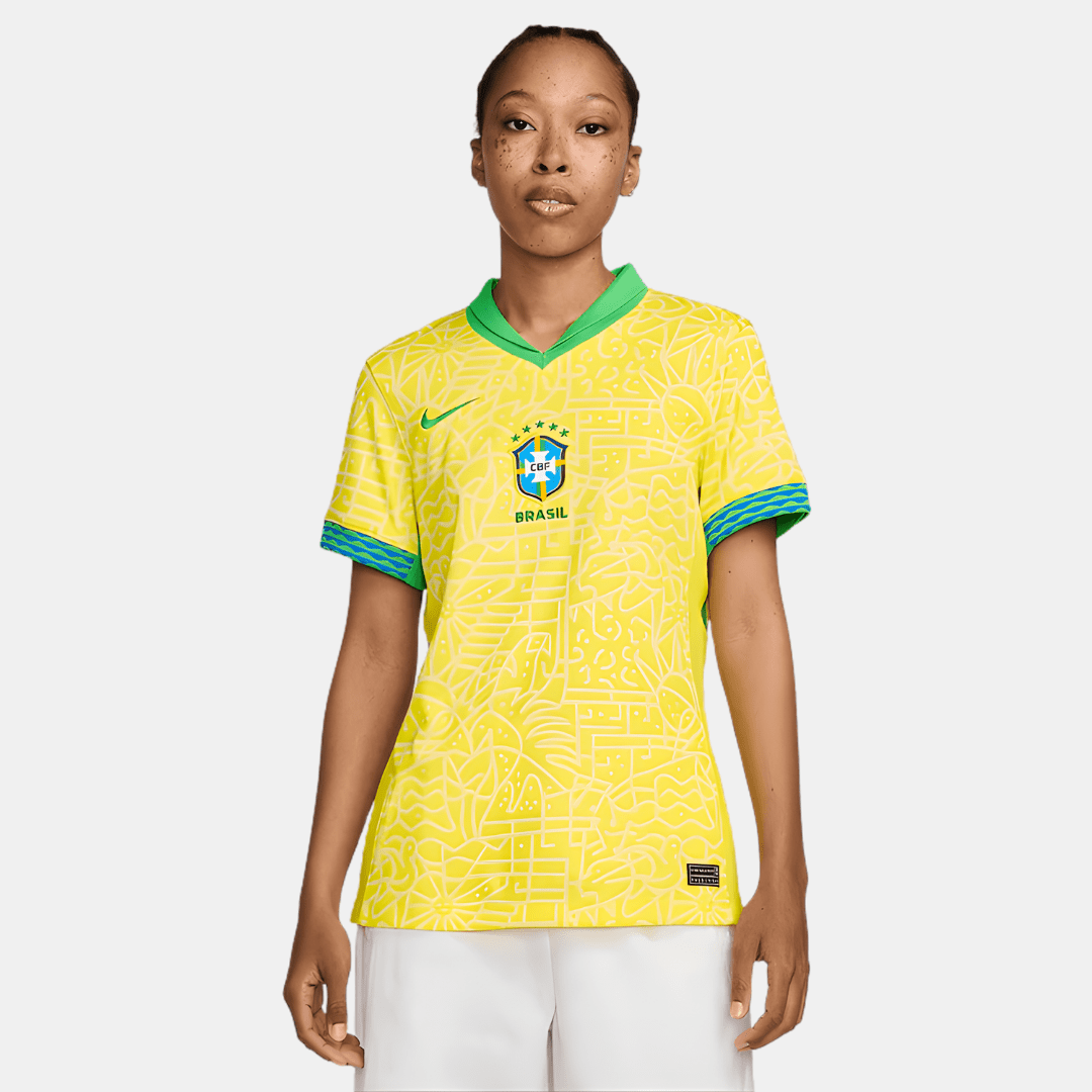 Camisa Feminina Seleção Brasileira 2024/25 Amarela - Fábrica do Hexa - Mantos da Seleção 2026