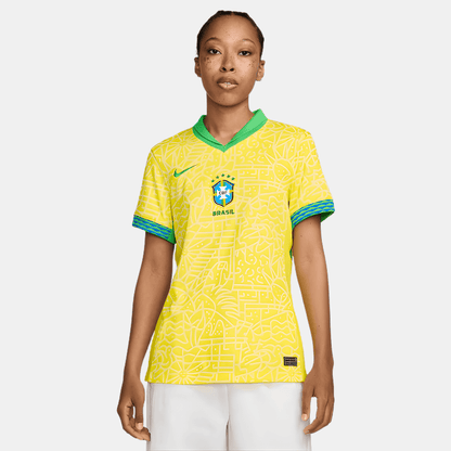 Camisa Feminina Seleção Brasileira 2024/25 Amarela - Fábrica do Hexa - Mantos da Seleção 2026