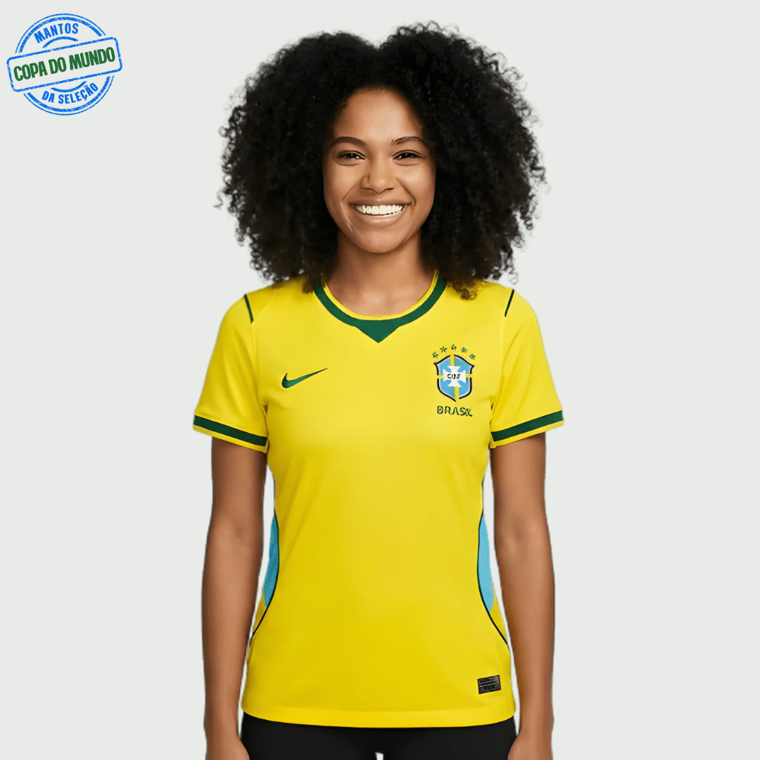 Camisa Feminina Seleção Brasileira 2026 Amarela - Fábrica do Hexa - Mantos da Seleção 2026