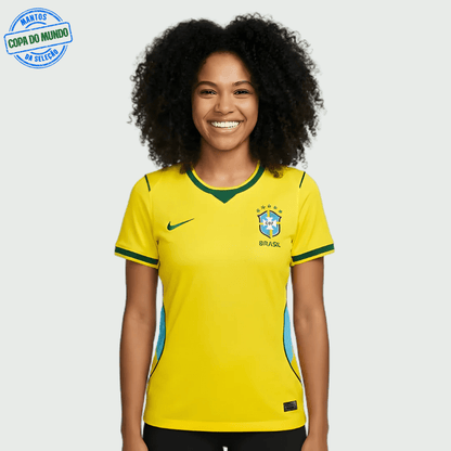 Camisa Feminina Seleção Brasileira 2026 Amarela - Fábrica do Hexa - Mantos da Seleção 2026
