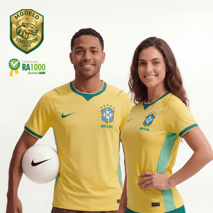 Camisa Oficial Seleção Brasileira 2026 - Torcedor Pro® - Fábrica do Hexa - Mantos da Seleção 2026