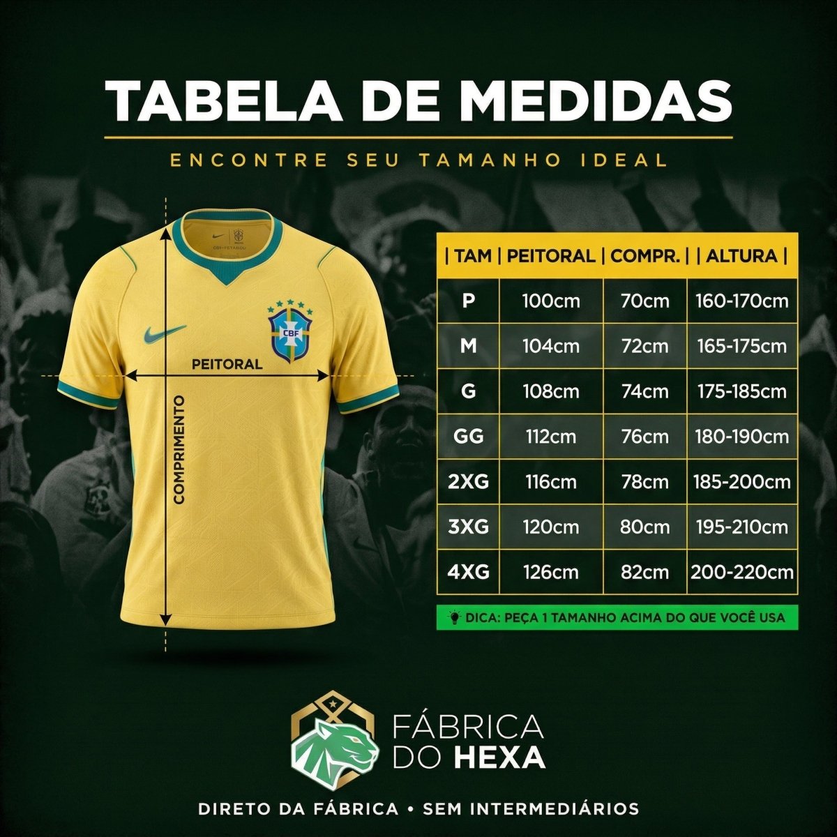 Camisa Seleção Brasileira 2026 - Torcedor Pro® - Fábrica do Hexa - Mantos da Seleção 2026