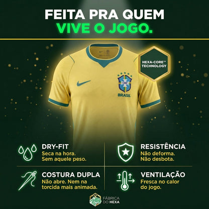 Camisa Seleção Brasileira 2026 - Torcedor Pro® - Fábrica do Hexa - Mantos da Seleção 2026