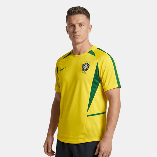 Camisa Seleção Brasileira Retrô 2002/03 Amarela - Fábrica do Hexa - Mantos da Seleção 2026