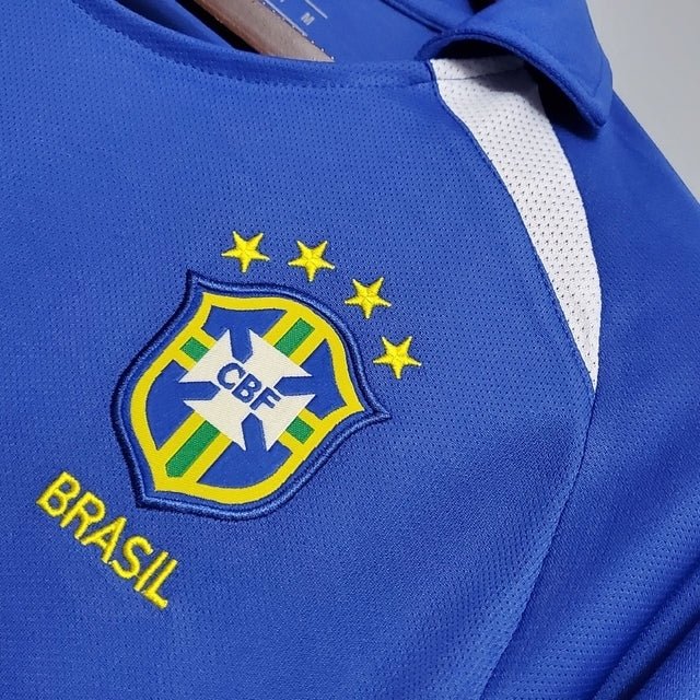 Camisa Seleção Brasileira Retrô 2002/03 Azul - Fábrica do Hexa - Mantos da Seleção 2026