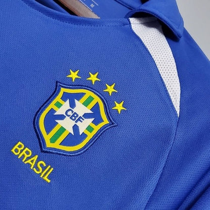 Camisa Seleção Brasileira Retrô 2002/03 Azul - Fábrica do Hexa - Mantos da Seleção 2026
