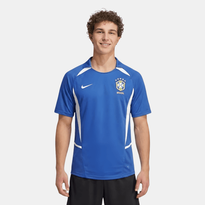 Camisa Seleção Brasileira Retrô 2002/03 Azul - Fábrica do Hexa - Mantos da Seleção 2026