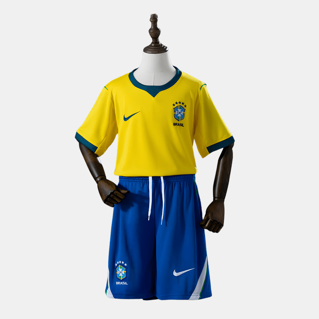 Kit Infantil Seleção Brasileira 2026/27 - Fábrica do Hexa - Mantos da Seleção 2026