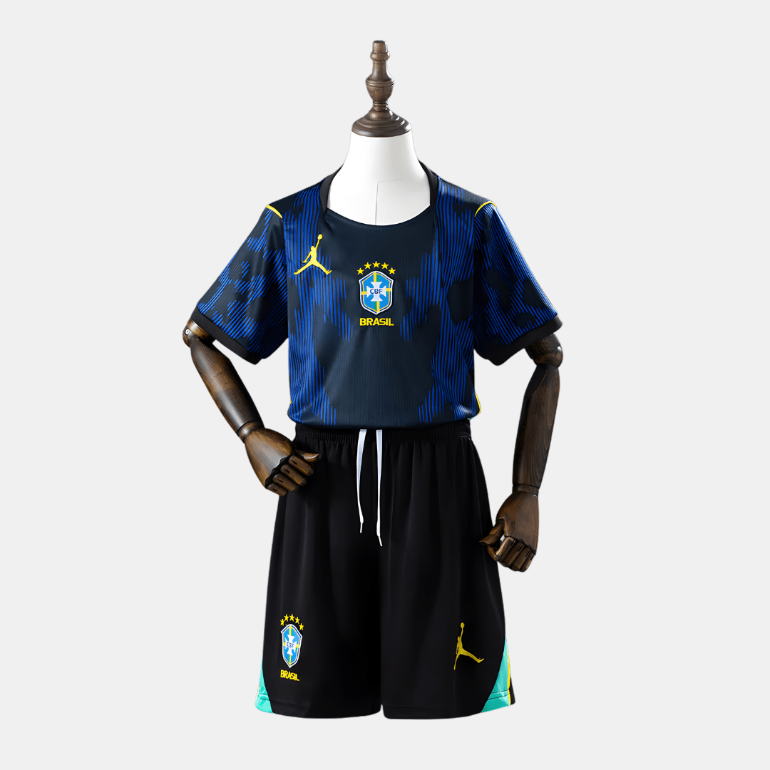 Kit Infantil Seleção Brasileira 2026/27 Away - Fábrica do Hexa - Mantos da Seleção 2026